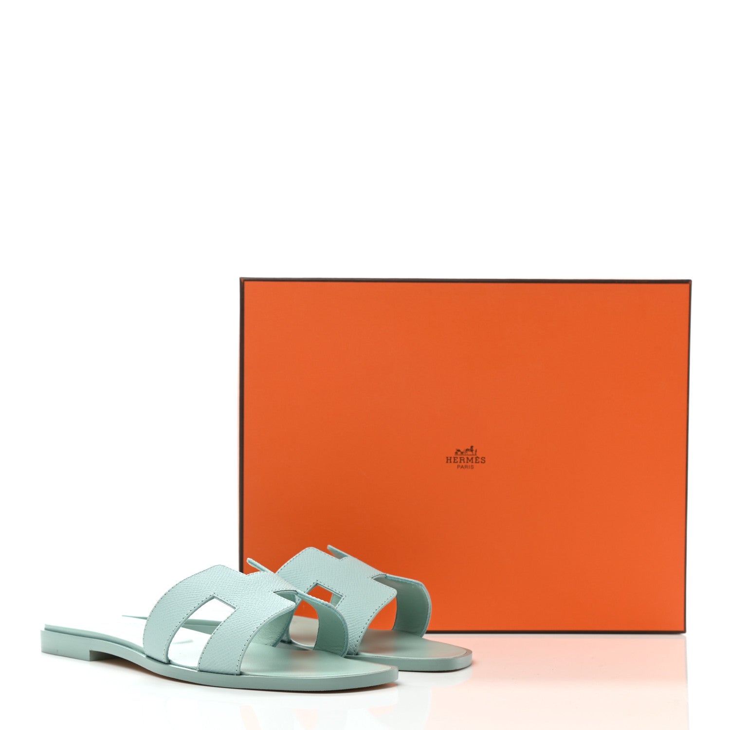 Hermes Epsom Oran Sandals 37 Vert Embrun 9 of 9