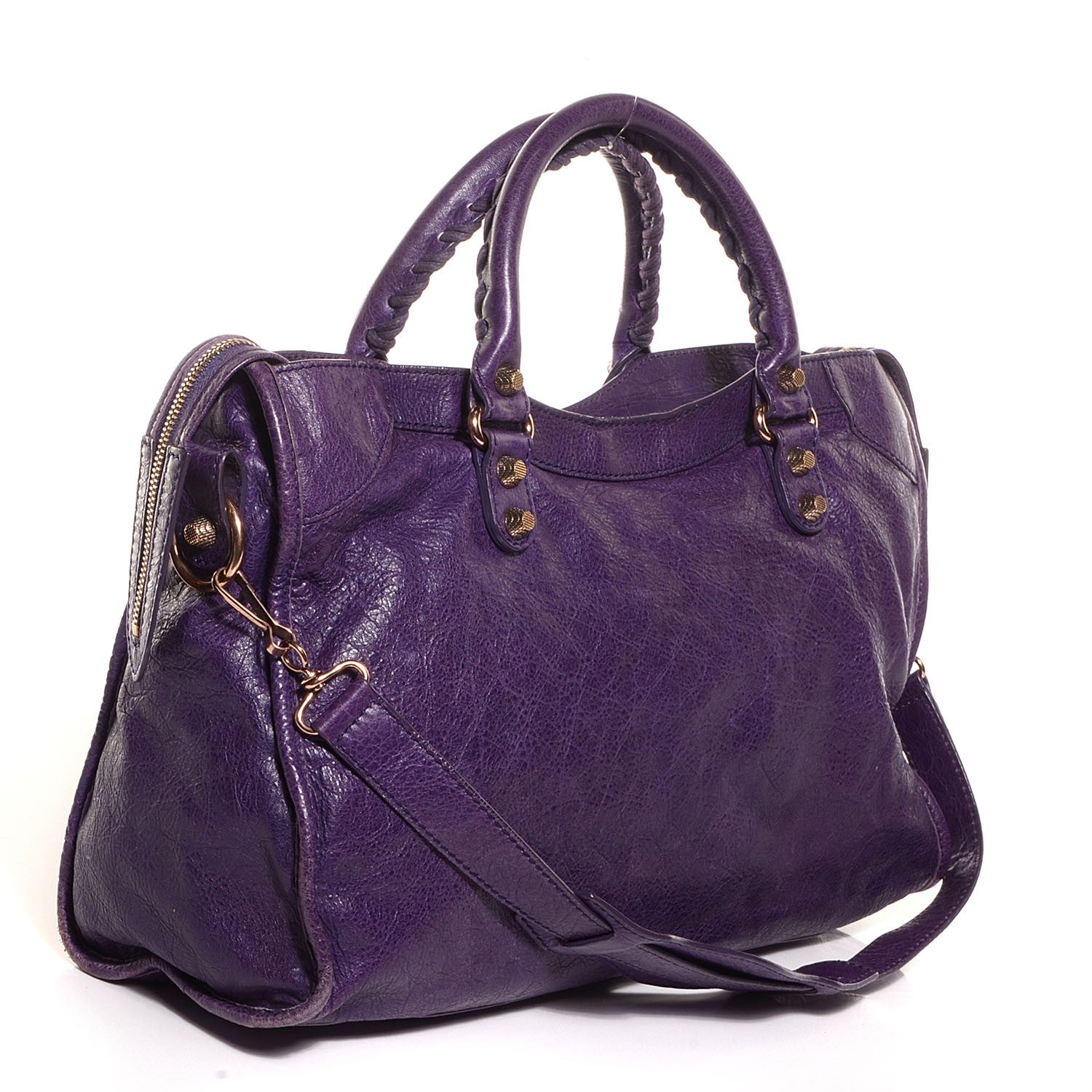 Balenciaga Agneau Giant 12 Rose Gold Hardware City Dark Violet 6 of 12