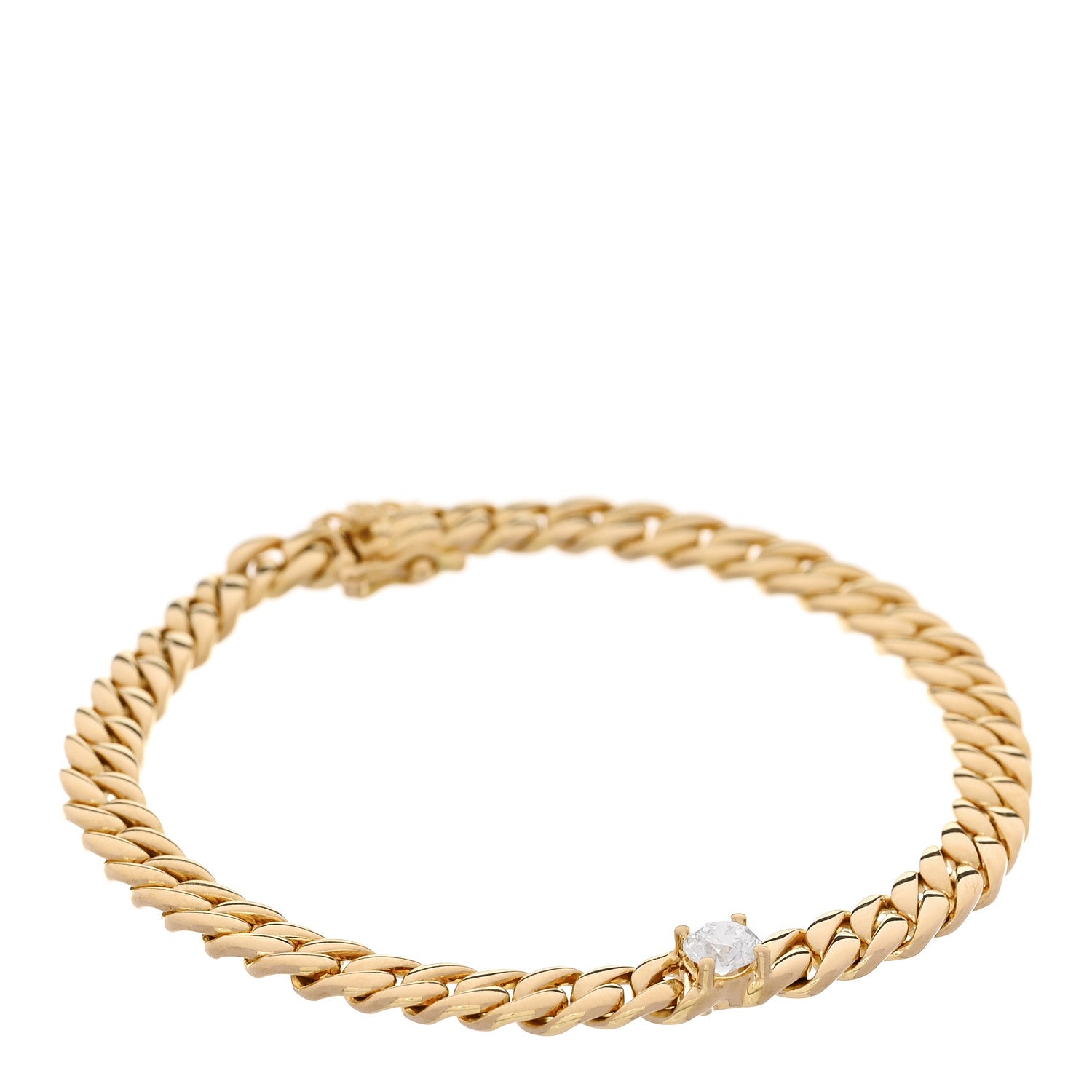 Anita Ko 18K Yellow Gold Diamond Round Center Chain Bracelet 1 of 3