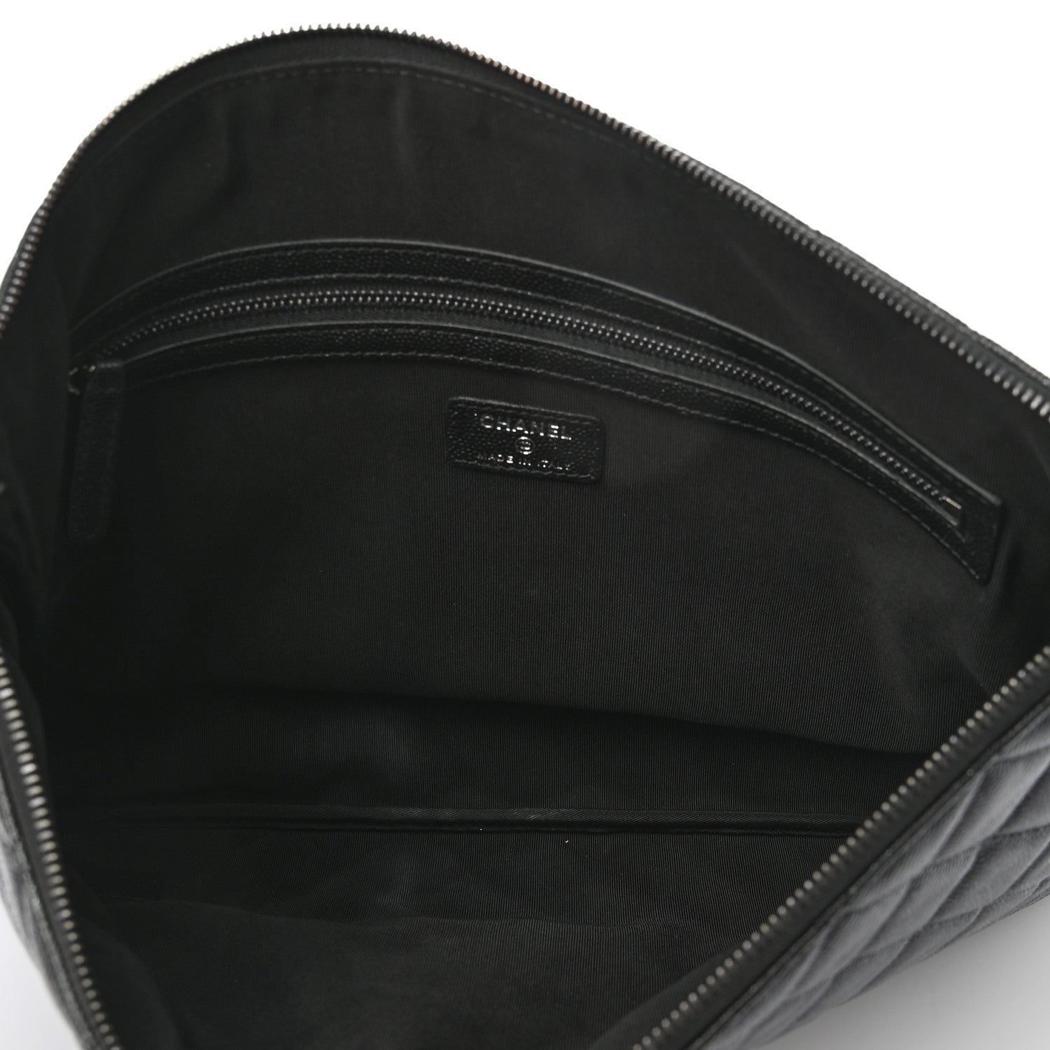 Chanel Iridescent Caviar Quilted Large Cosmetic Case Black 5 of 8