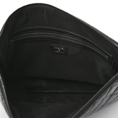 Chanel Iridescent Caviar Quilted Large Cosmetic Case Black 5 of 8