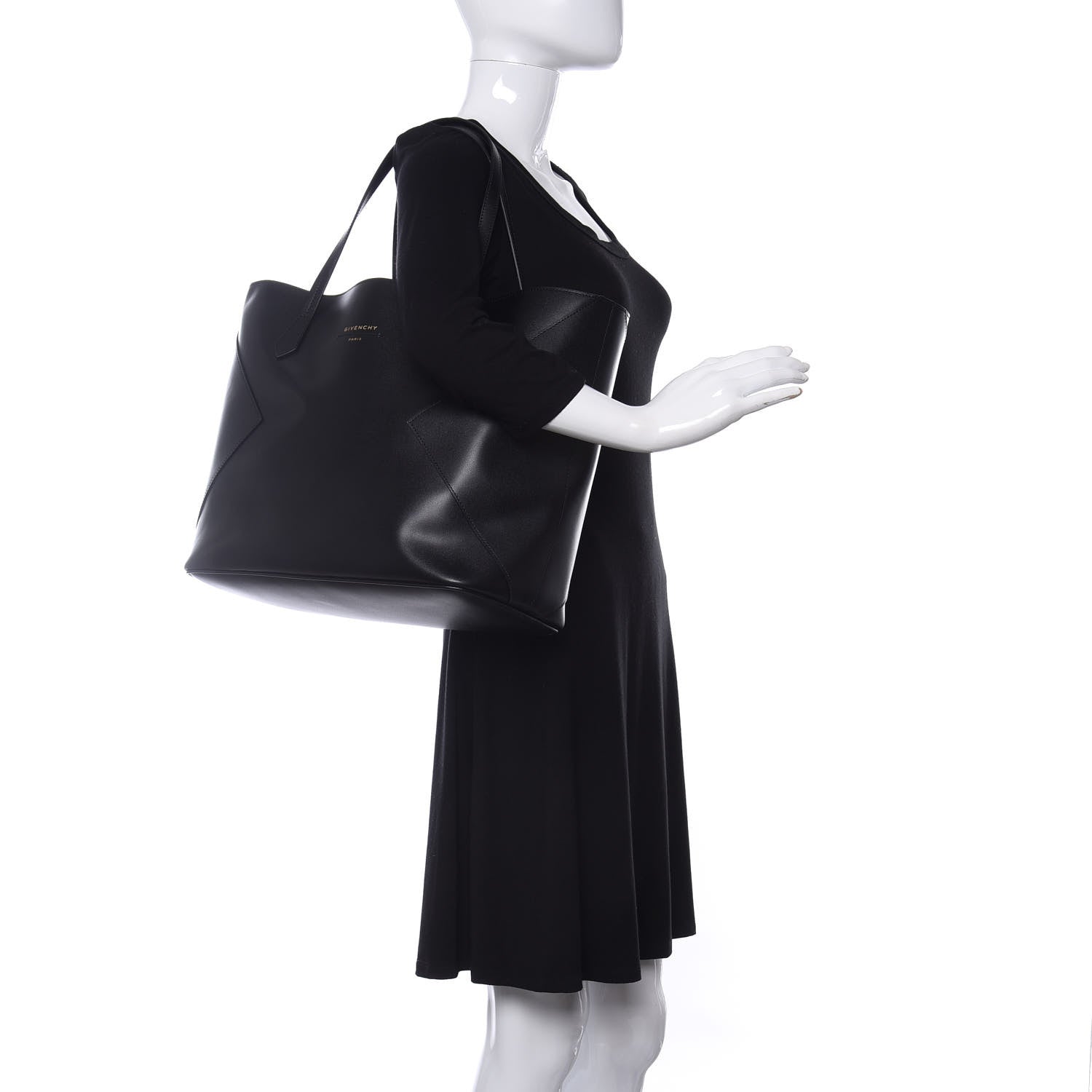 Givenchy Smooth Calfskin Wing Shopper Tote Black White 1 of 9