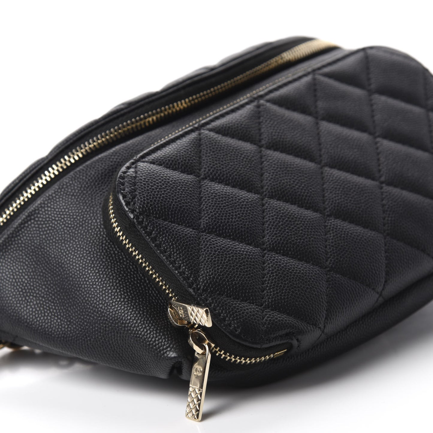 Caviar Quilted Business Affinity Waist Belt Bag Black