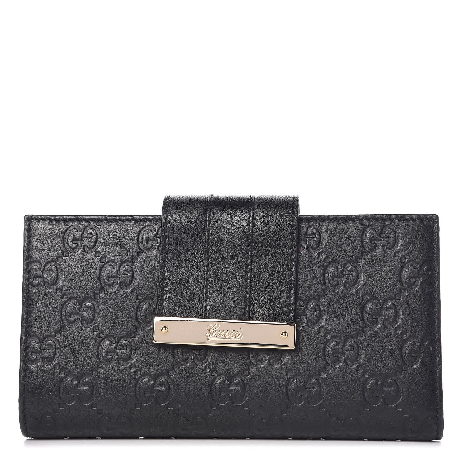 Gucci Guccissima Ladies Web Long Wallet Black 1 of 10