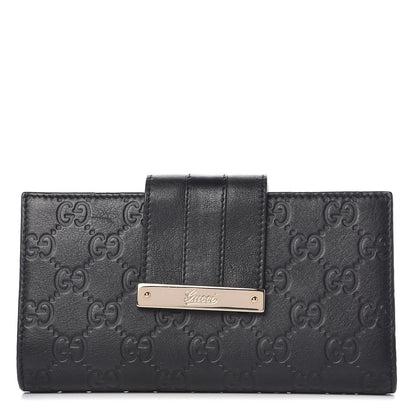 Gucci Guccissima Ladies Web Long Wallet Black 1 of 10