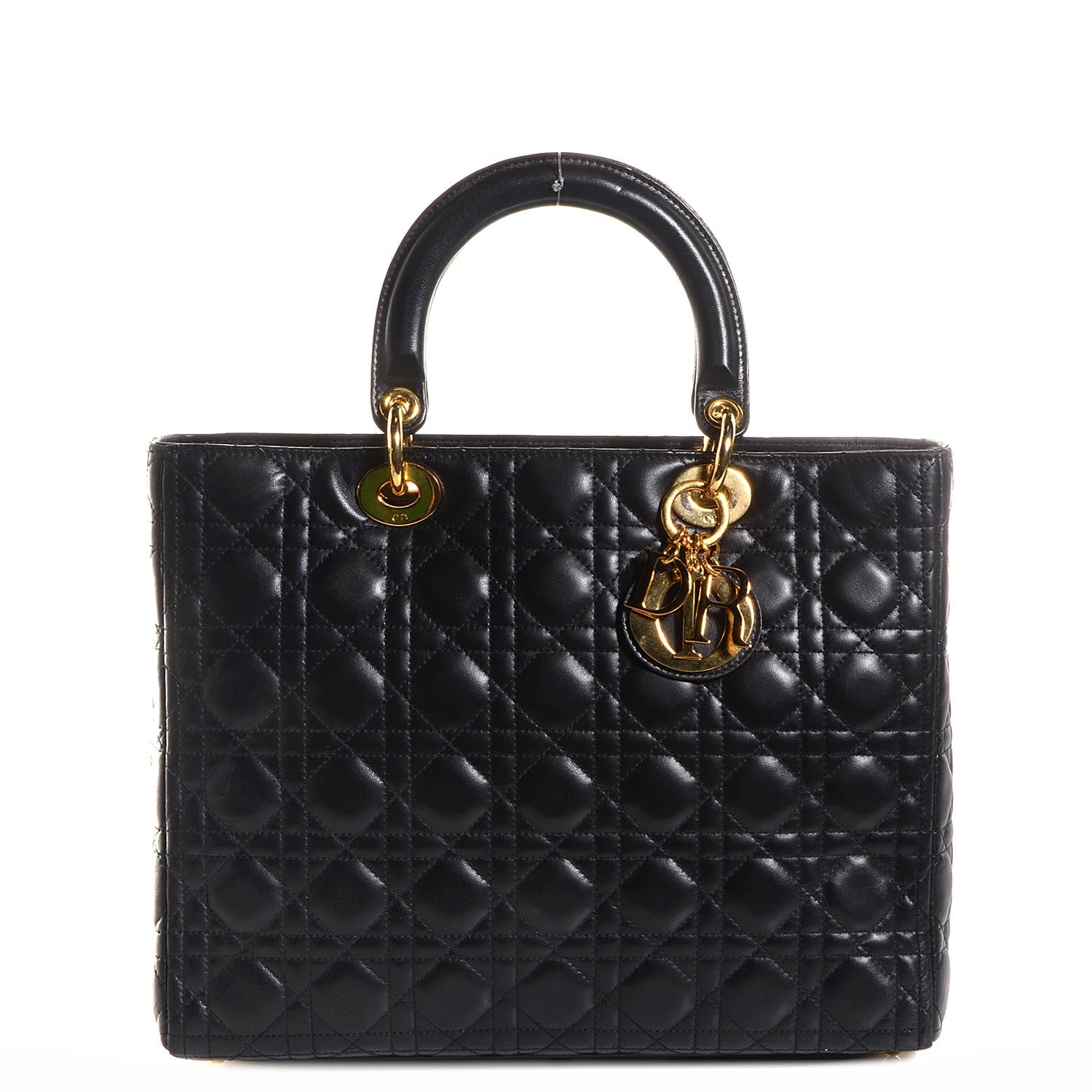 Christian Dior Lambskin Cannage Large Lady Dior Black 1 of 9