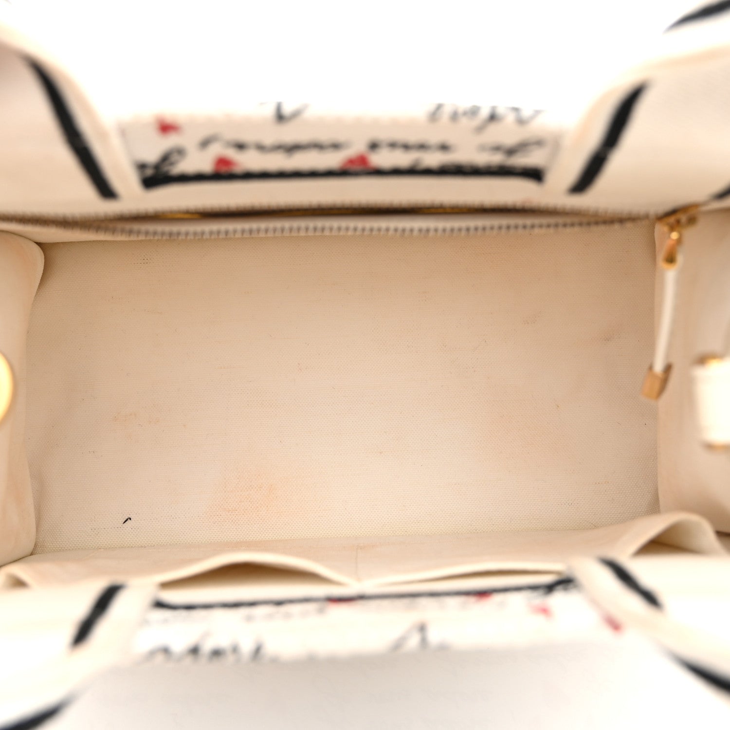 Christian Dior Calfskin Canvas Embroidered Small Dioramour Je Vous Adore Book Tote With Strap White Black Red 5 of 11