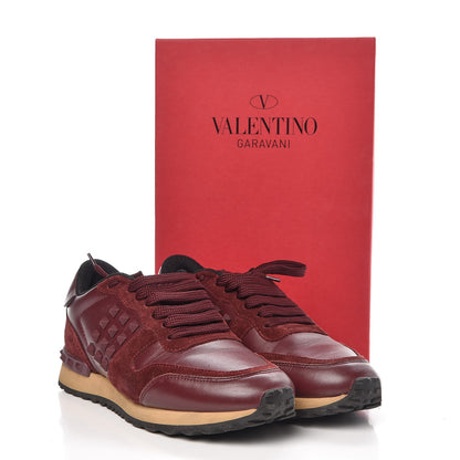 Valentino Garavani Calfskin Suede Rockstud Sneakers 36.5 Rubin 14 of 14
