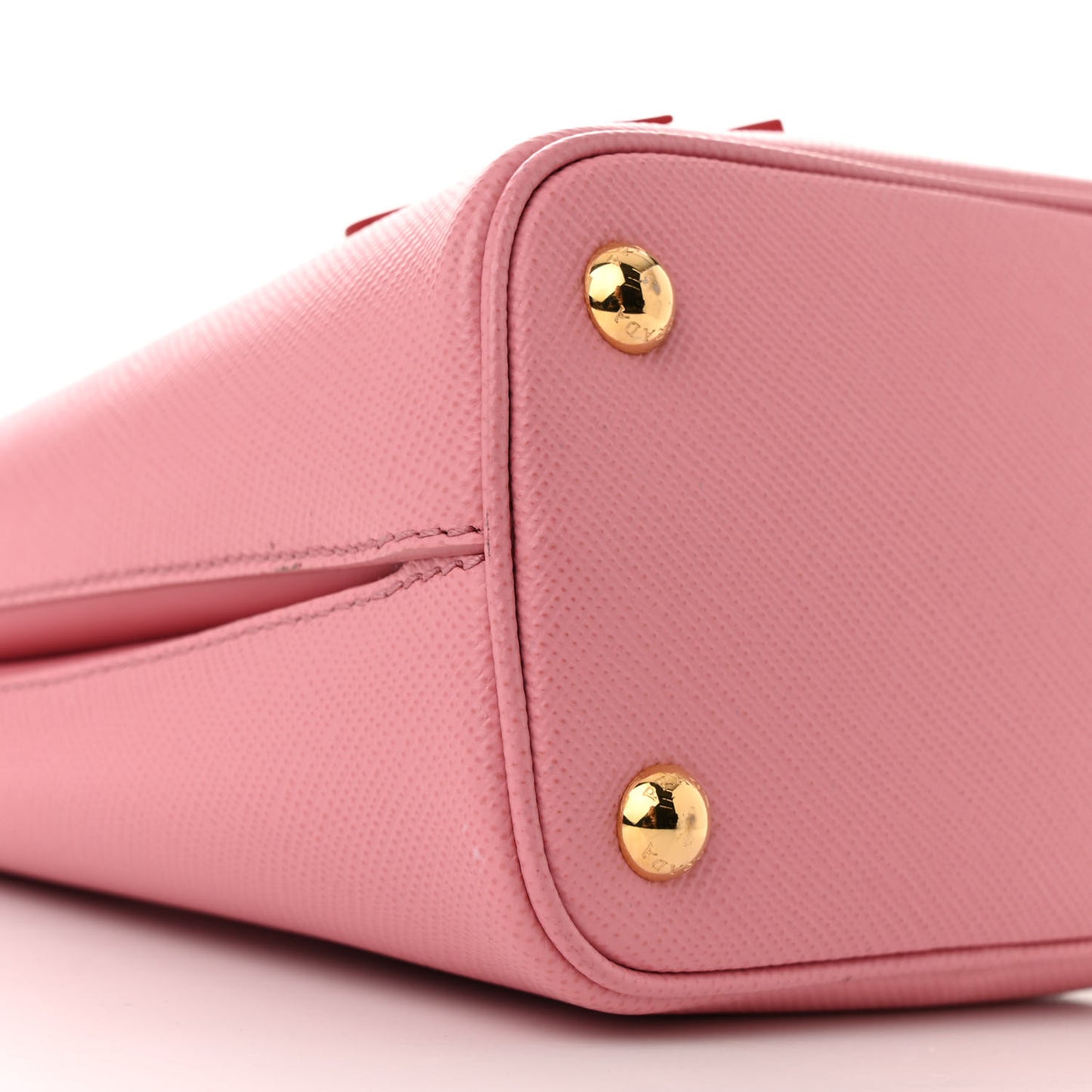 Saffiano City Calf Heart & Flower Small Panier Bucket Bag  Pink Red