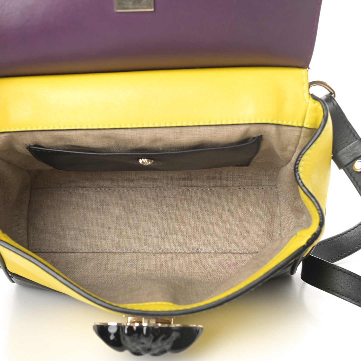 Calfskin Medium Palazzo Empire Colorblock Crossbody Bag Multicolor