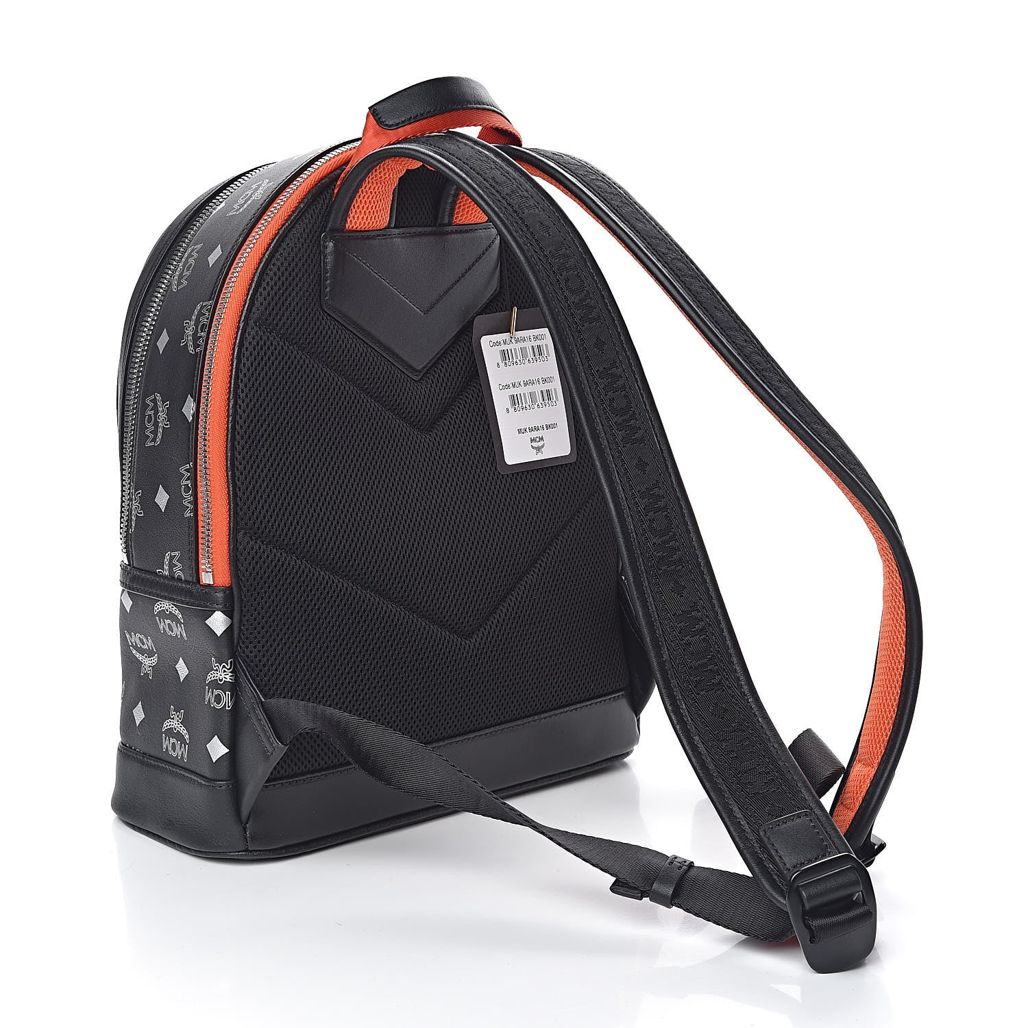 MCM Visetos Reflective Nylon Small Resnick Backpack Black 3 of 9