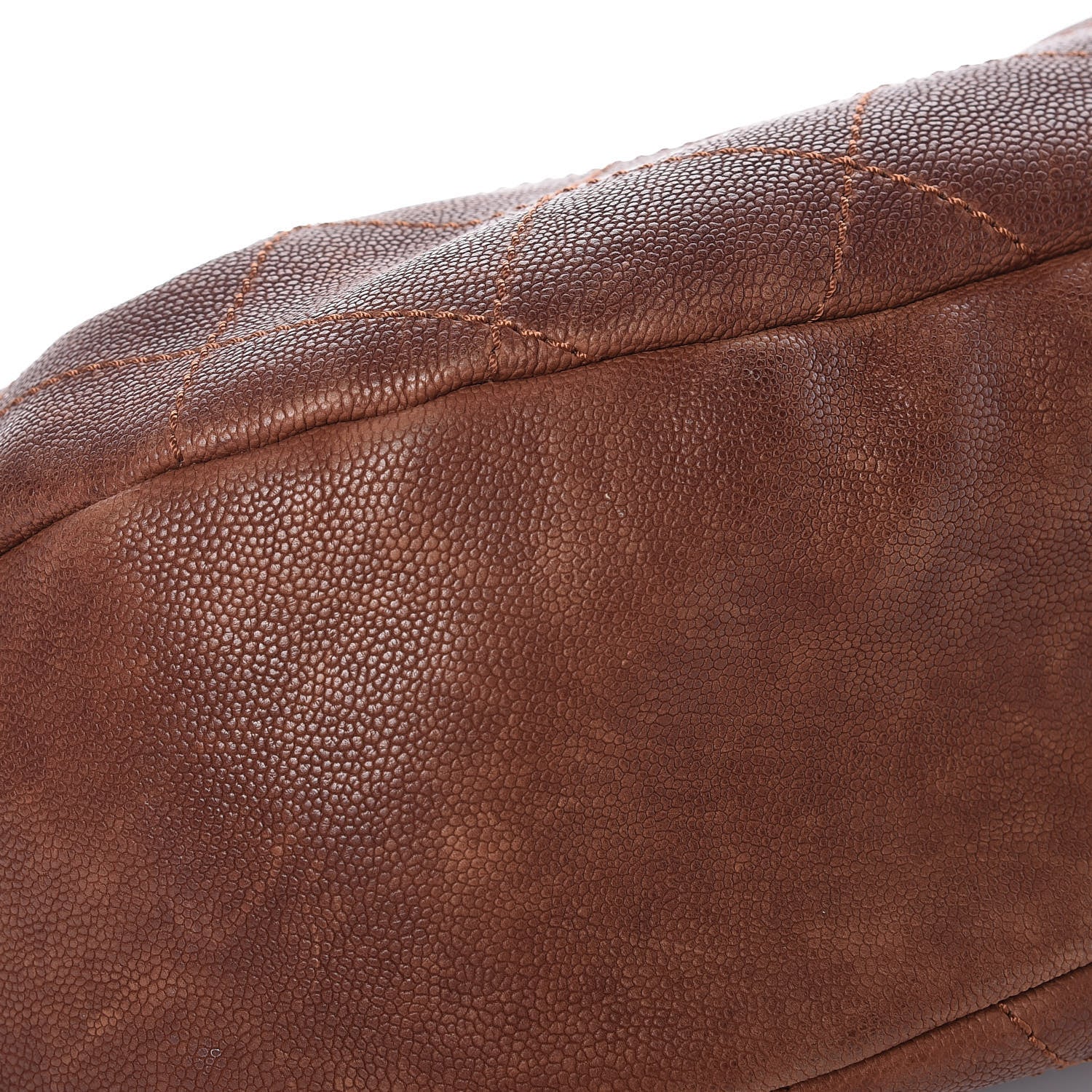 Chanel Distressed Caviar Outdoor Ligne Hobo Brown 16 of 18