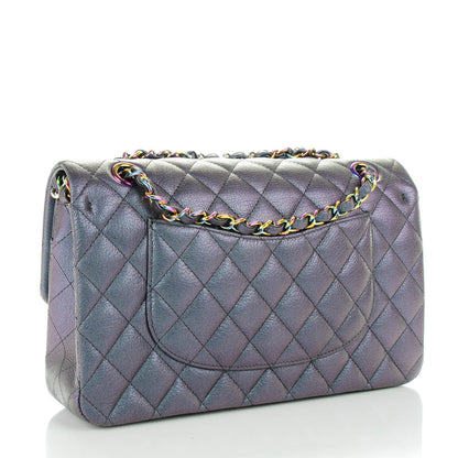 Chanel Iridescent Goatskin Quilted Medium Flap Purple 3 of 8