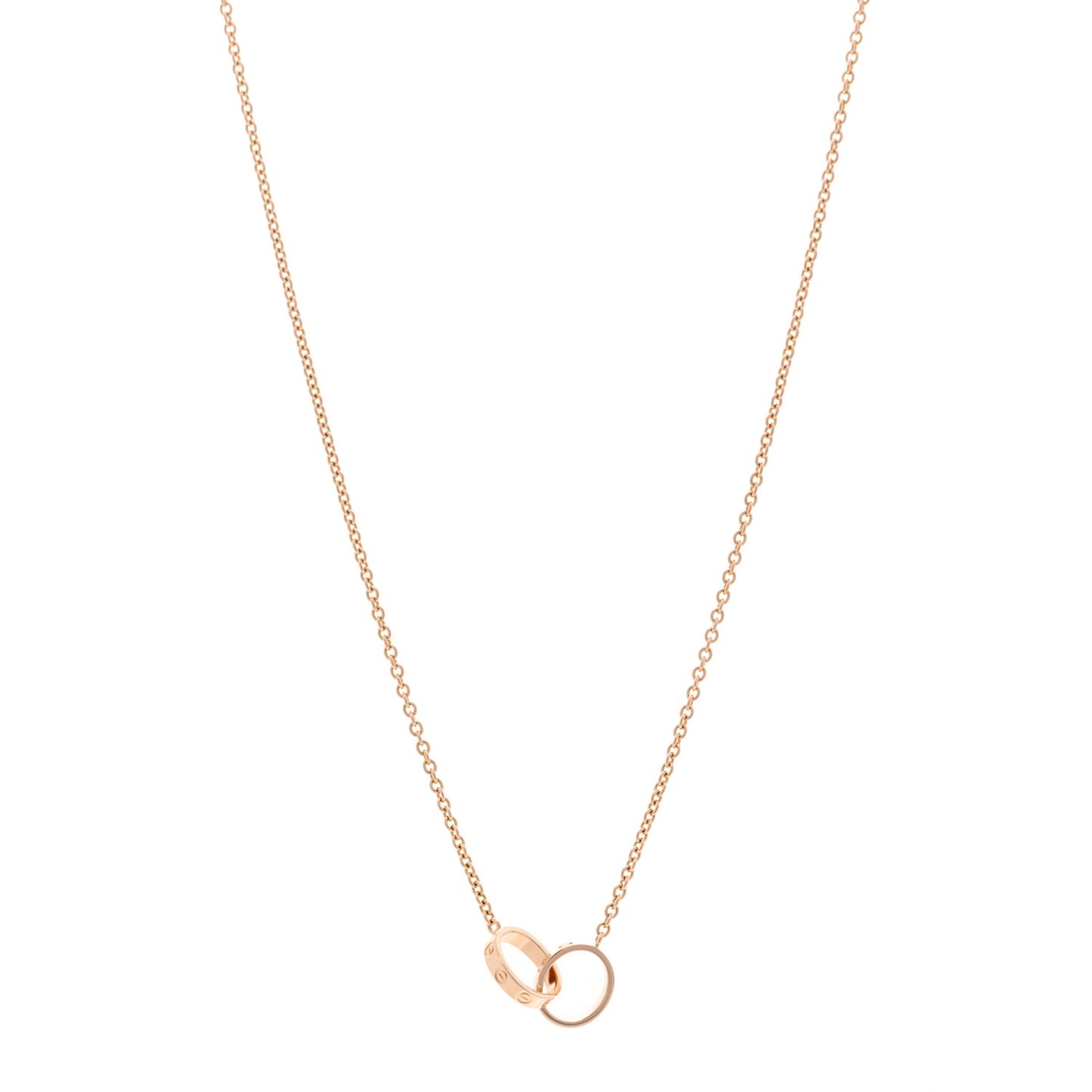 18K Pink Gold Interlocking LOVE Necklace