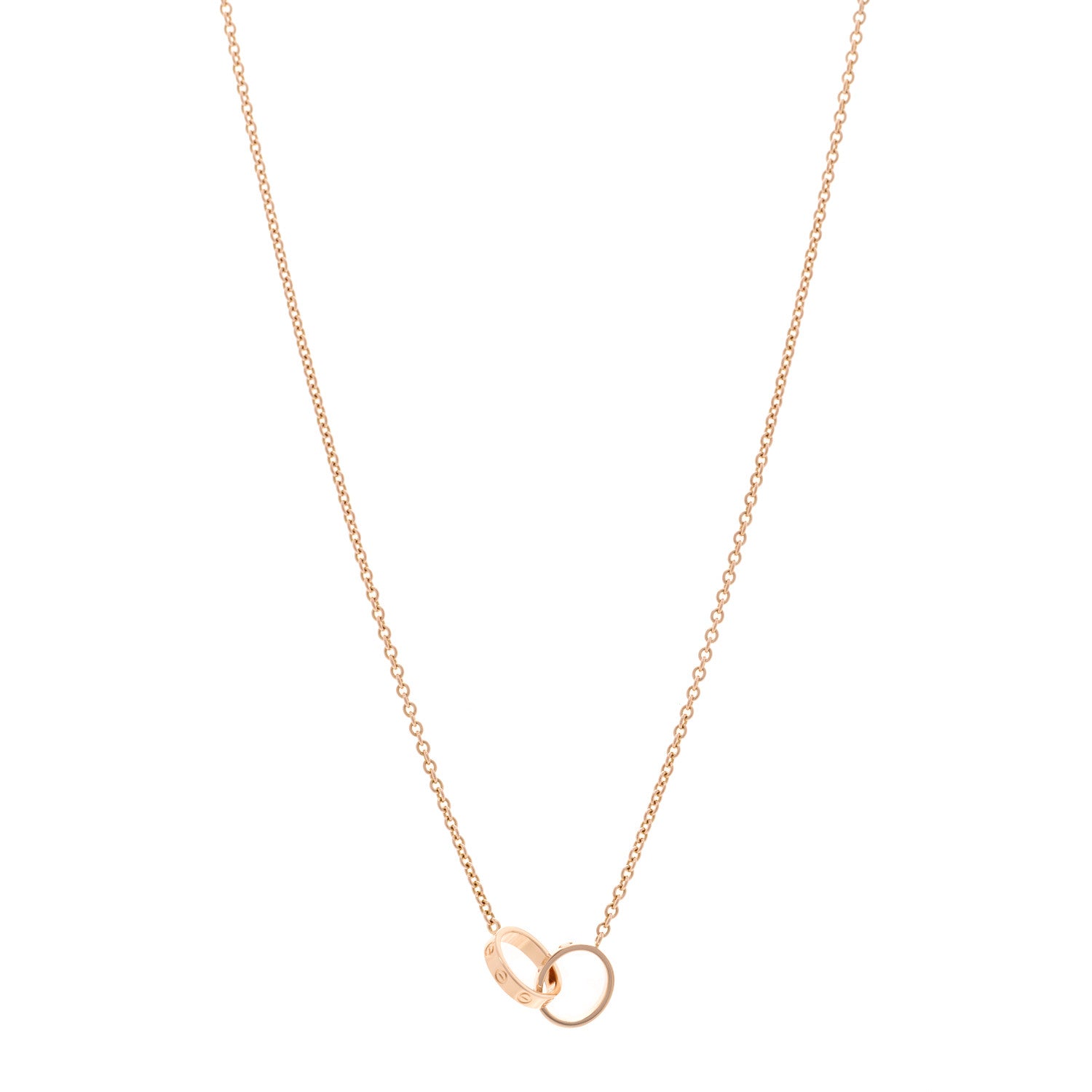 Cartier 18K Pink Gold Interlocking LOVE Necklace 1 of 5