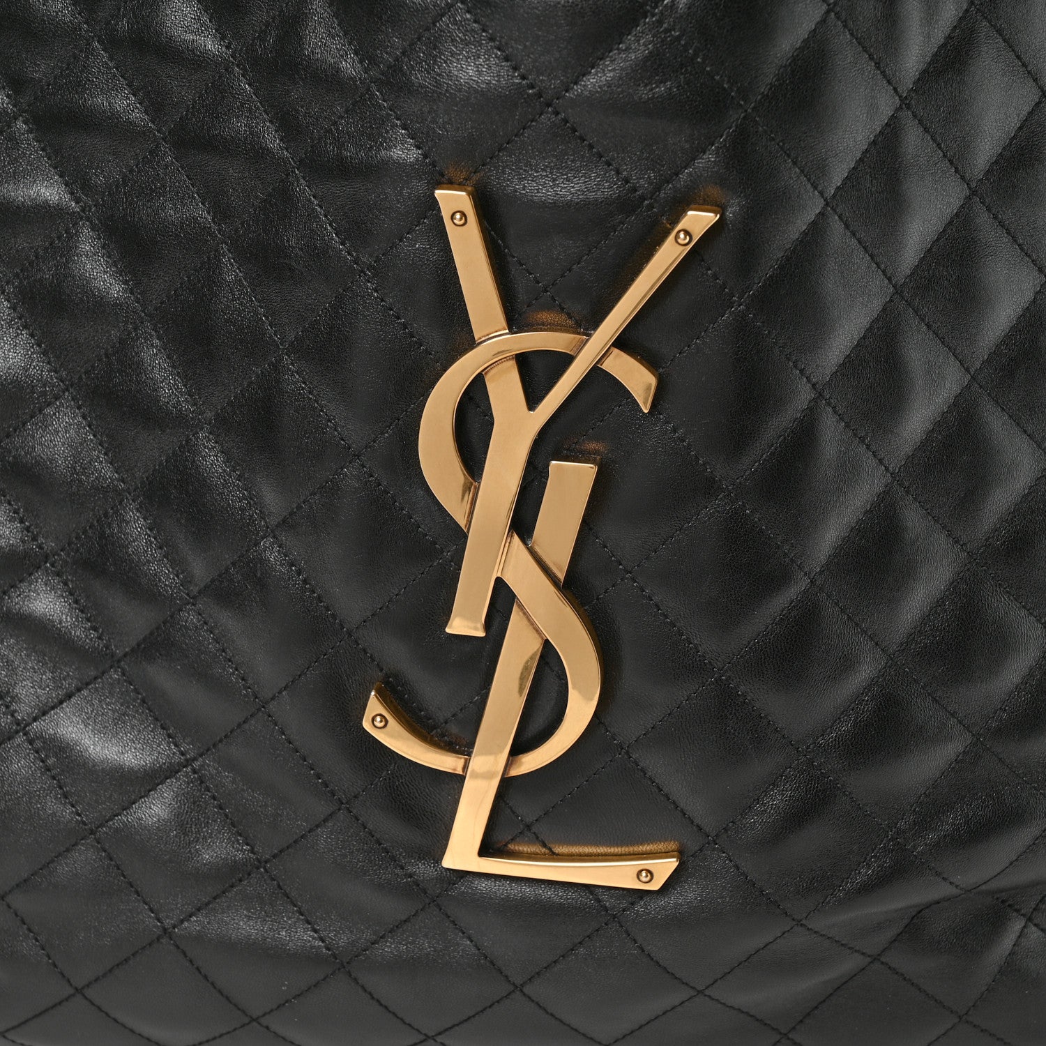 Saint Laurent Lambskin Quilted Maxi Icare Shopping Tote Black 9 of 11