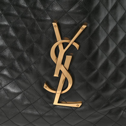 Saint Laurent Lambskin Quilted Maxi Icare Shopping Tote Black 9 of 11