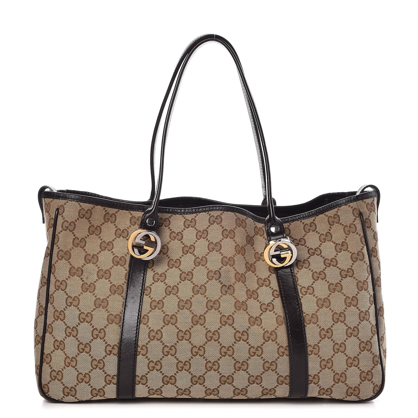 Monogram Medium Twins Tote Dark Brown