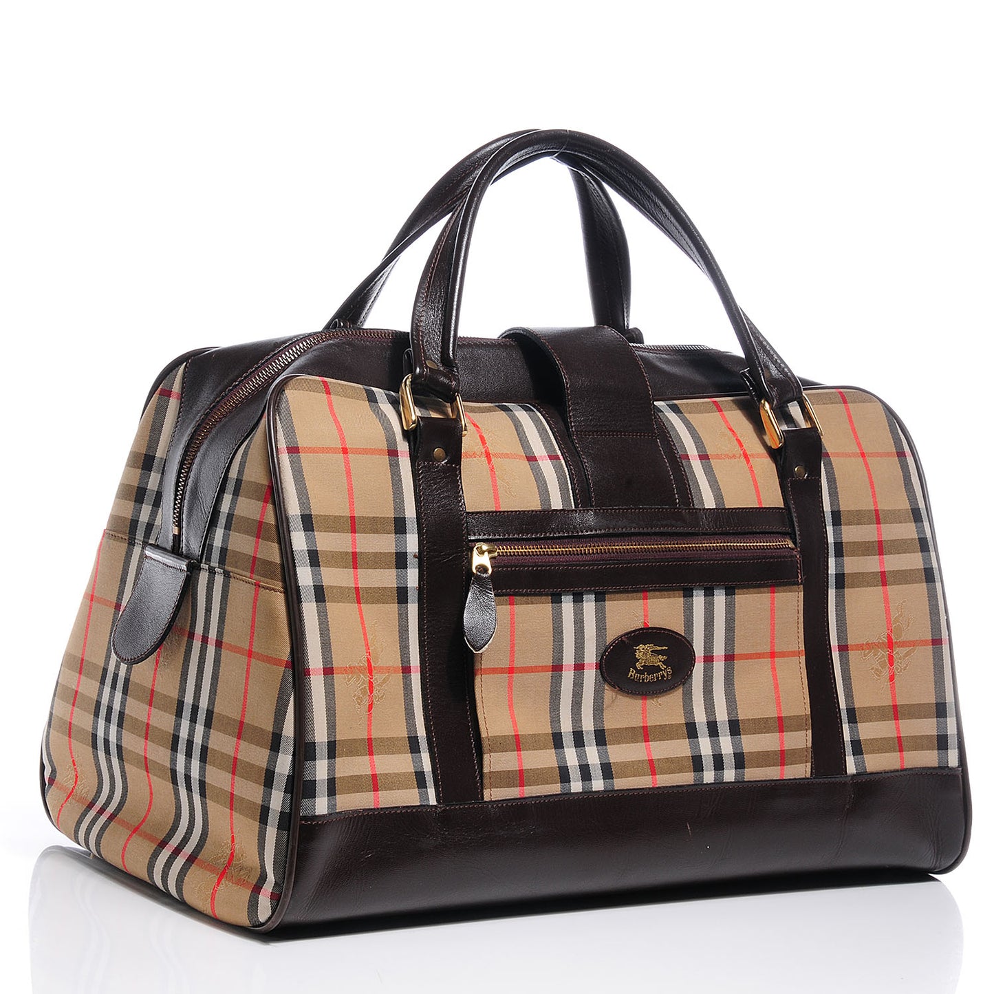 BURBERRYS Vintage Haymarket Check Carry On Travel Bag