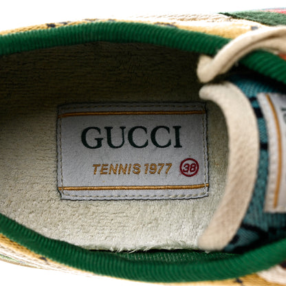 Gucci Monogram Multicolor Web Womens 1977 Tennis Sneakers 38 Light Blue Mystic White Tangerine 6 of 8