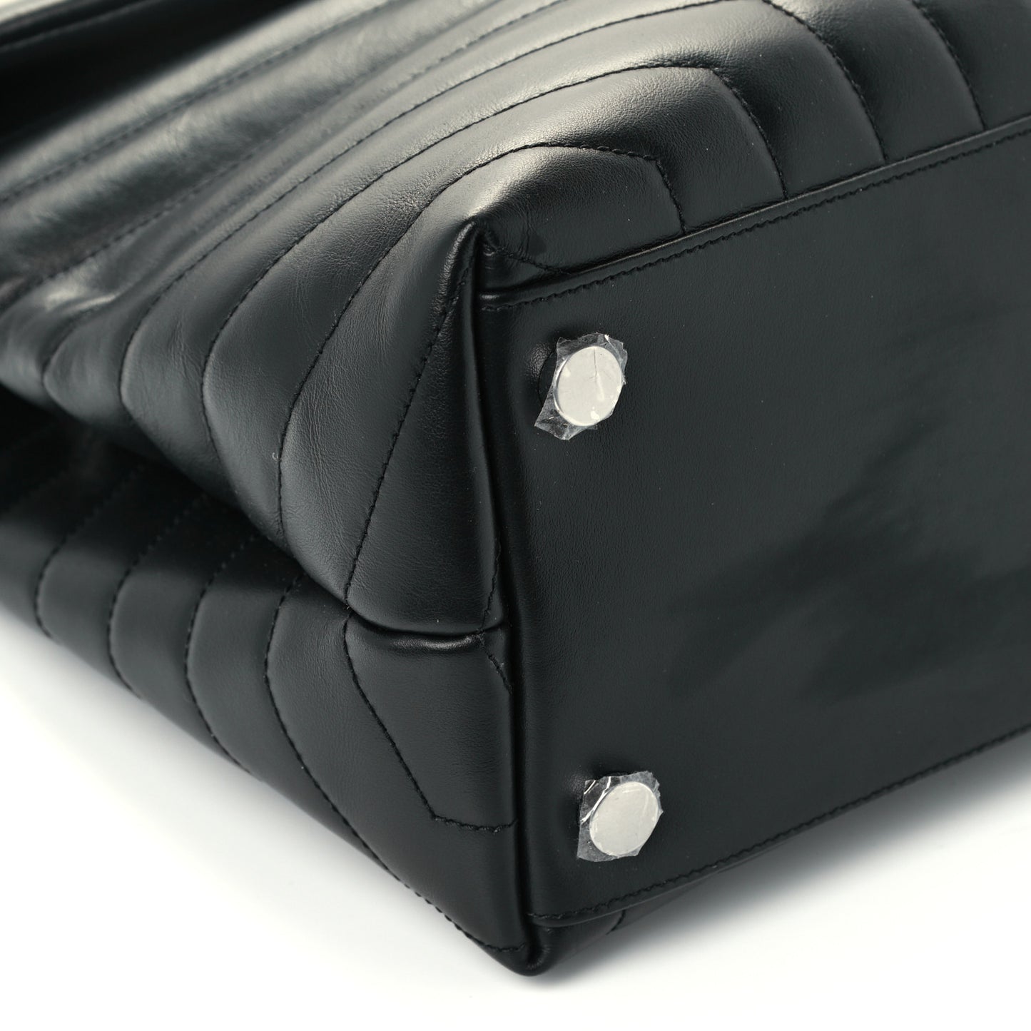 Calfskin Y Quilted Monogram Large Loulou Chain Satchel Black