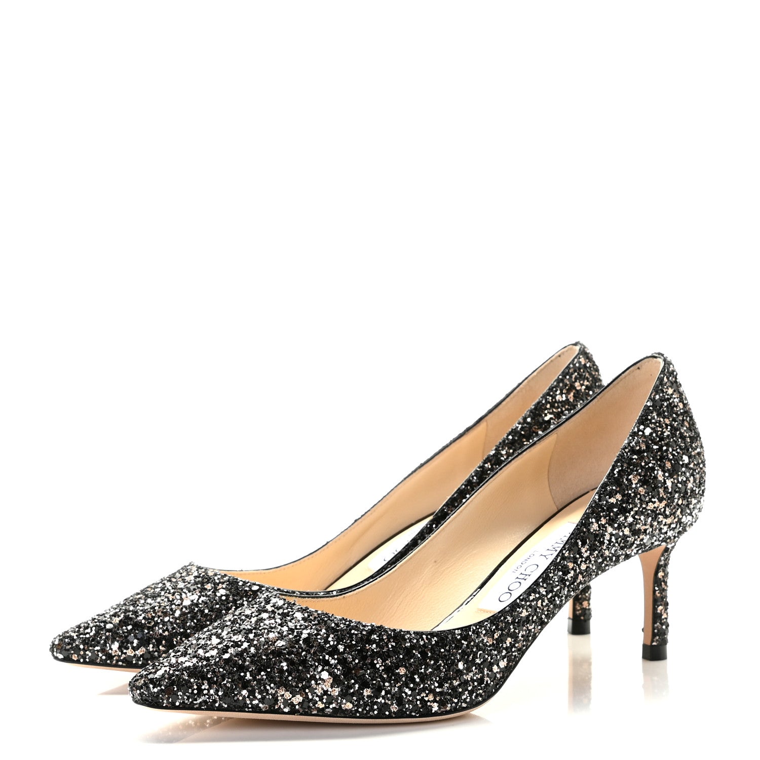 Jimmy Choo Coarse Glitter Pointy Toe Romy 40 Pumps 36.5 Twilight 2 of 10