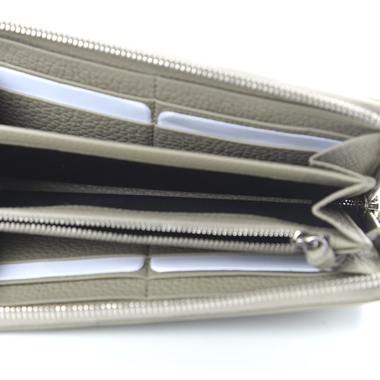 Balenciaga Veau Grana Perforated Blackout Hardware Continental Zip Around Wallet Gris Cendre 5 of 9