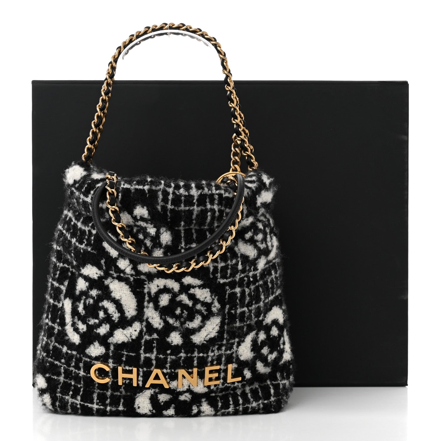 Chanel Cashmere Mini Chanel 22 Black White 1664520 – FASHIONPHILE