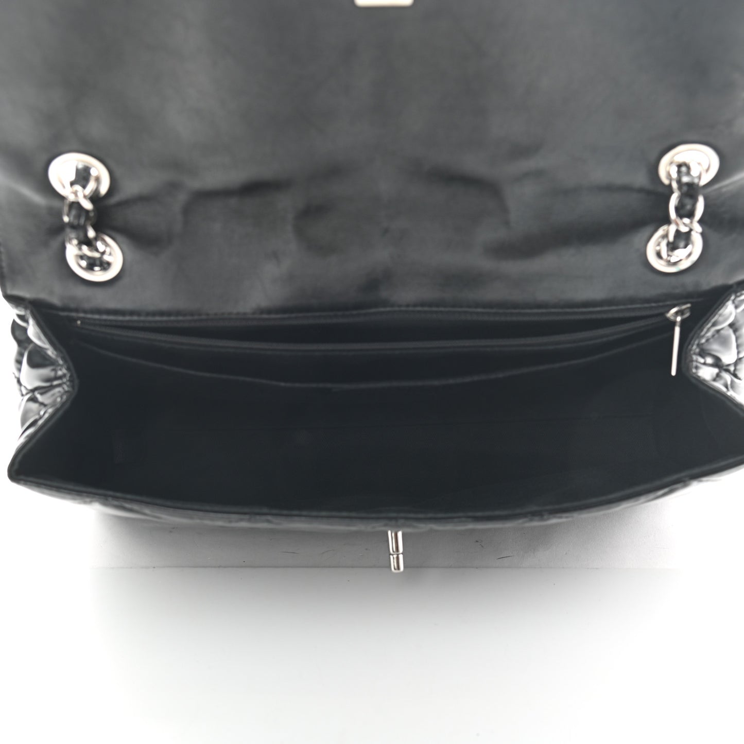 Vinyl Quilted In the Business Flap Bag Black