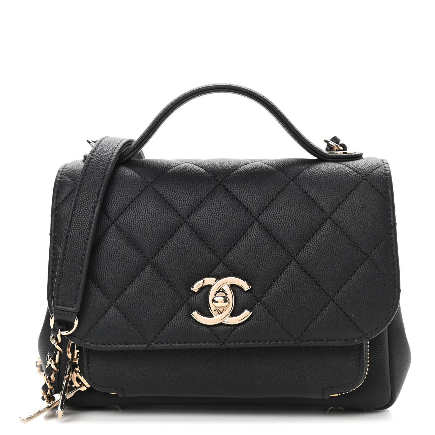 Caviar Quilted Small Business Affinity Flap Black