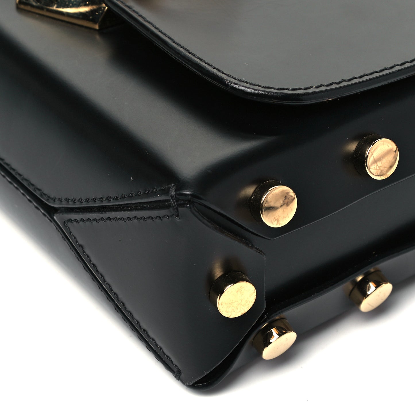 Smooth Calfskin Lockett Petite Shoulder Bag Black