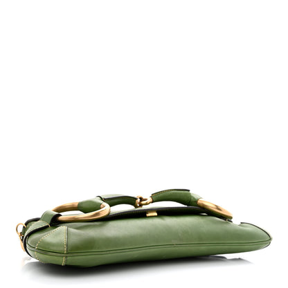 Gucci Calfskin Horsebit Chain Clutch Green 3 of 11