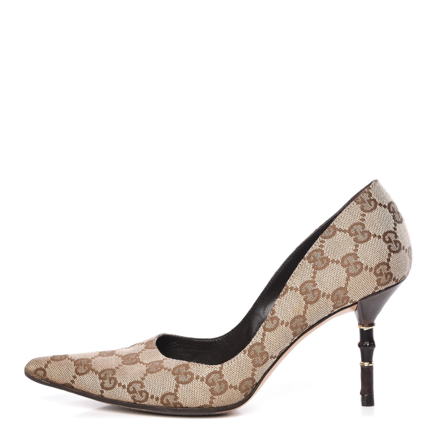 Monogram Malaga Kid Pumps 7 Biege Ebony Cocoa