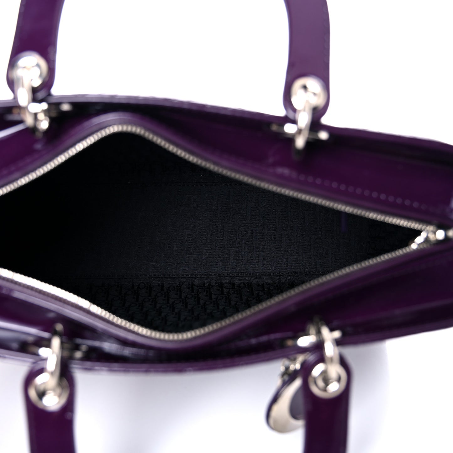 Patent Cannage Large Lady Dior Violet Purple