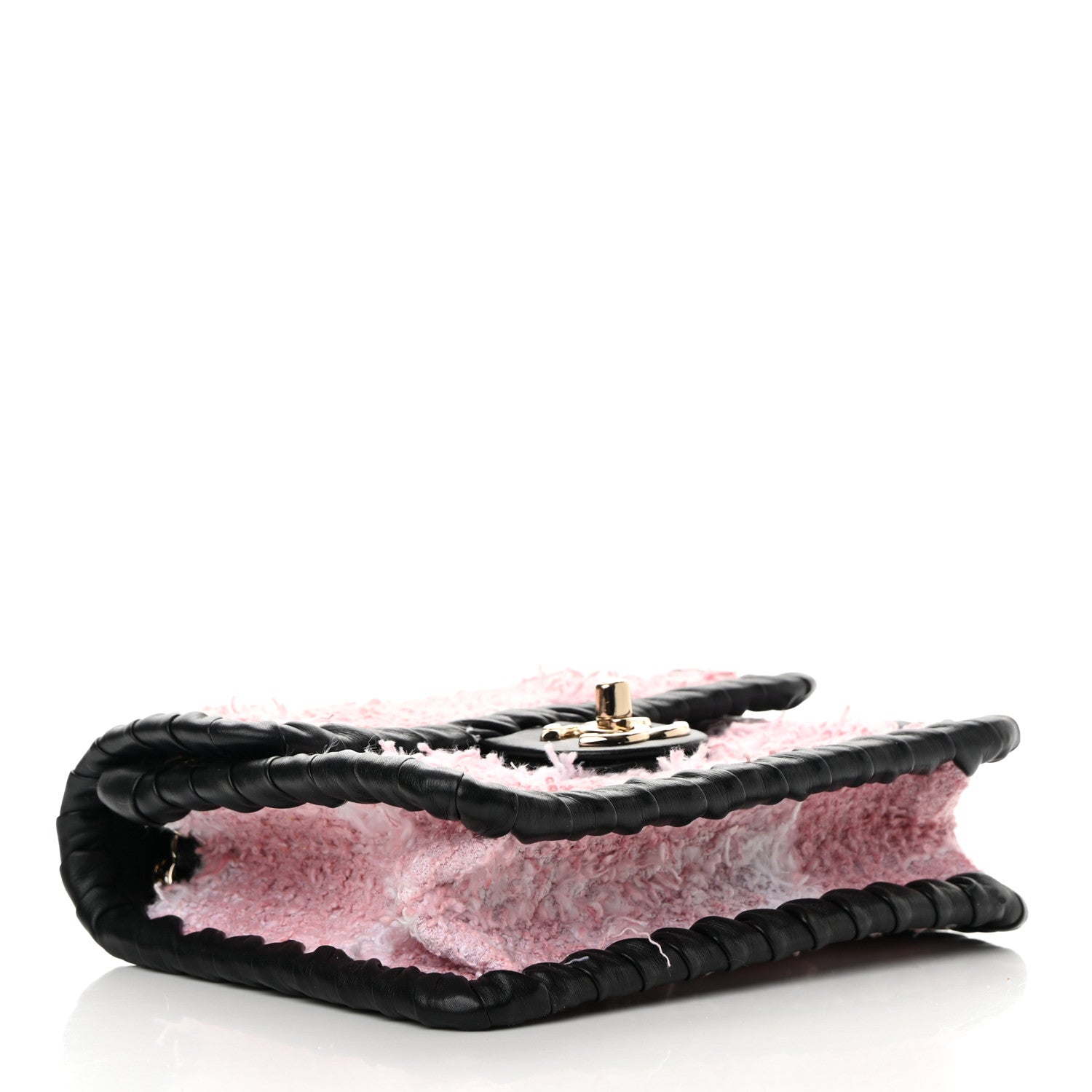 Chanel Tweed Braided Calfskin Mini My Own Frame Flap Pink Black 4 of 12