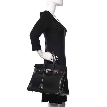 Hermes Box Birkin 35 Black Bleu Marine 2 of 42