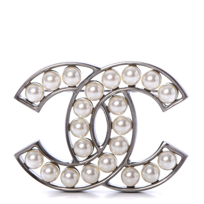 Chanel Pearl CC Brooch Silver 1 of 4