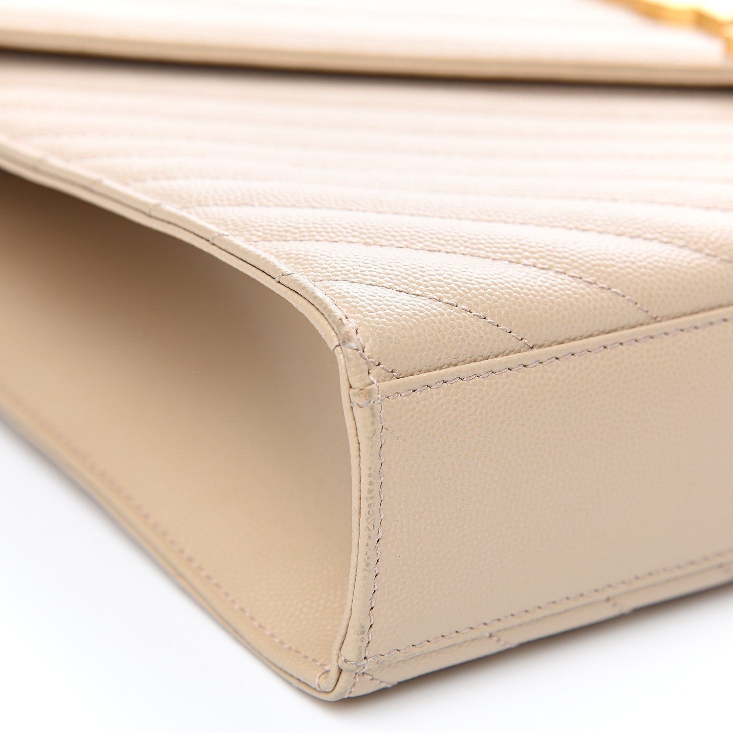 Saint Laurent Grain De Poudre Matelasse Chevron Large Monogram Satchel Nude Powder 7 of 11