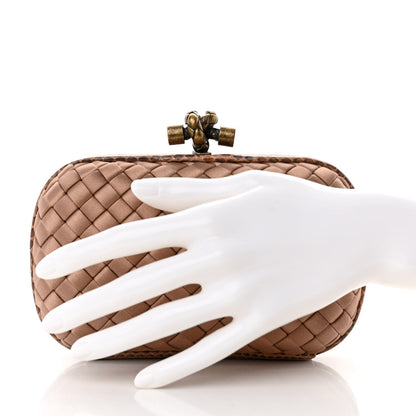 Bottega Veneta Satin Intreccio Impero Ayers Knot Clutch Blush 2 of 7