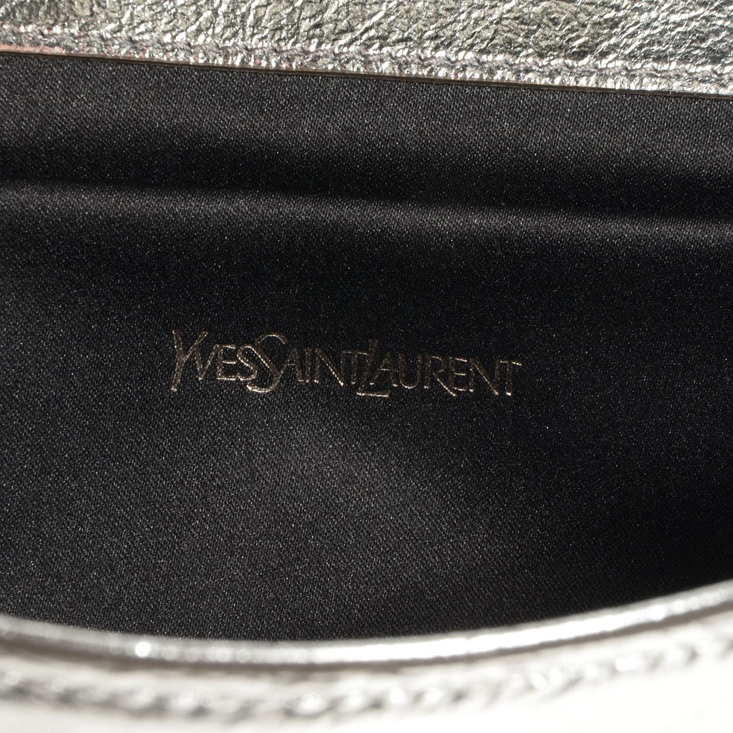 Leather Large Belle De Jour Clutch Silver