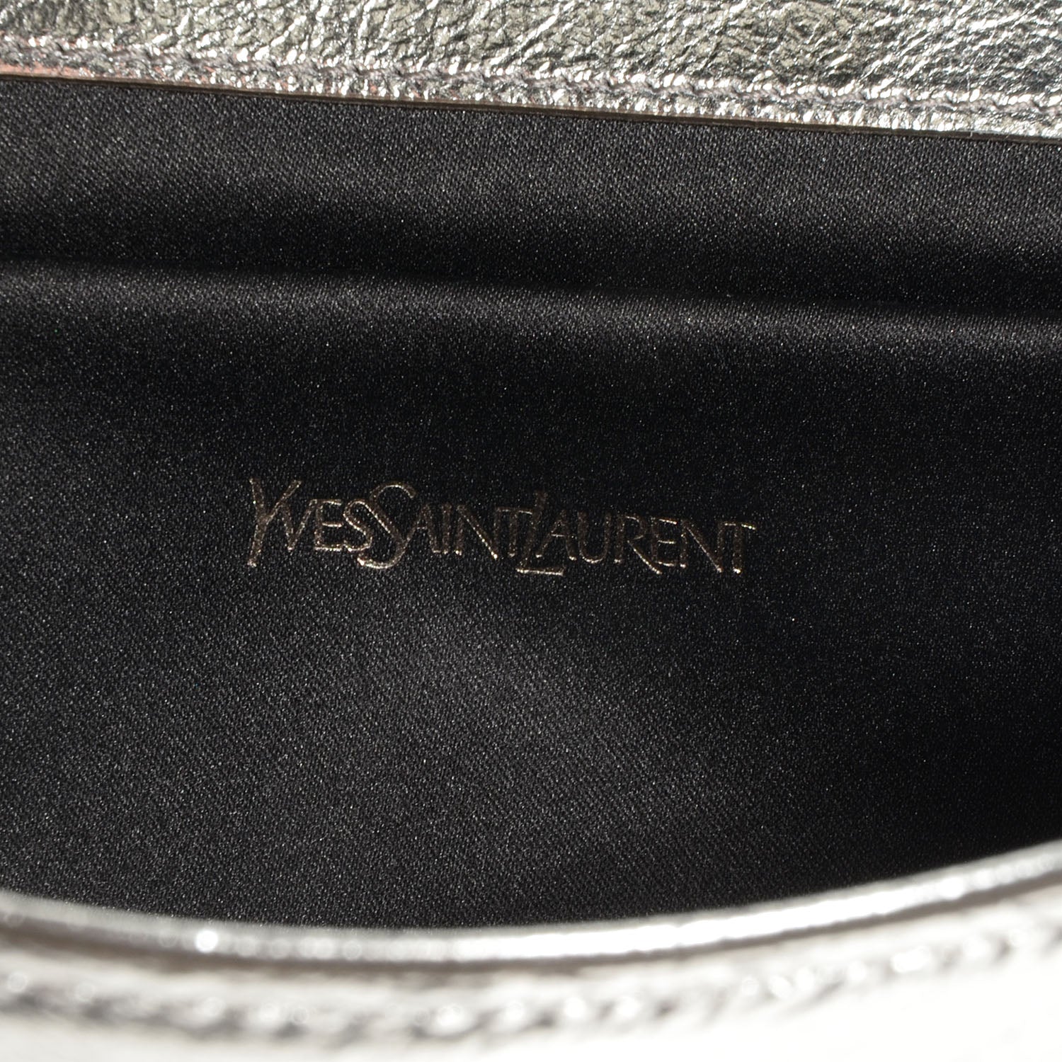 Saint Laurent Leather Large Belle De Jour Clutch Silver 6 of 7