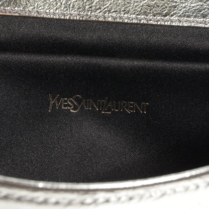 Saint Laurent Leather Large Belle De Jour Clutch Silver 6 of 7