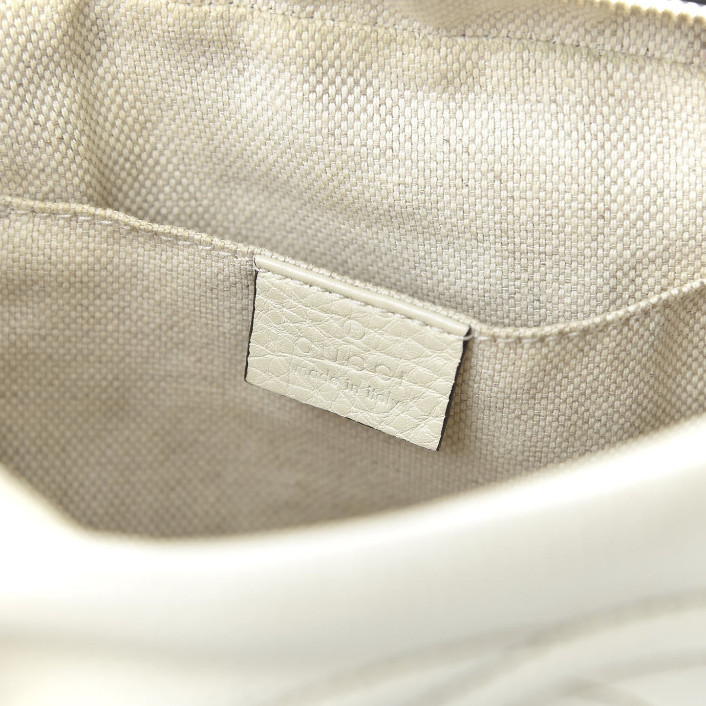 Pebbled Calfskin Small Soho Disco Bag Off White