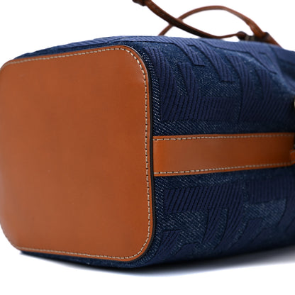 Fendi Denim Vitello King F is Fendi FF Embroidered Mini Mon Tresor Bucket Bag Blue Cuoio 10 of 10