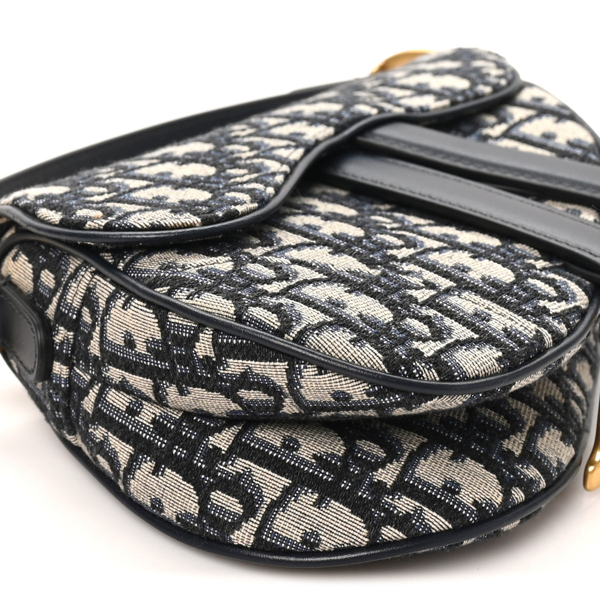 Christian Dior Oblique Mini Saddle Bag Blue 9 of 10