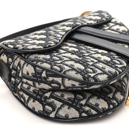 Christian Dior Oblique Mini Saddle Bag Blue 9 of 10