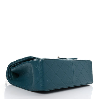 Chanel Caviar Quilted Jumbo Double Flap Dark Turquoise 3 of 8