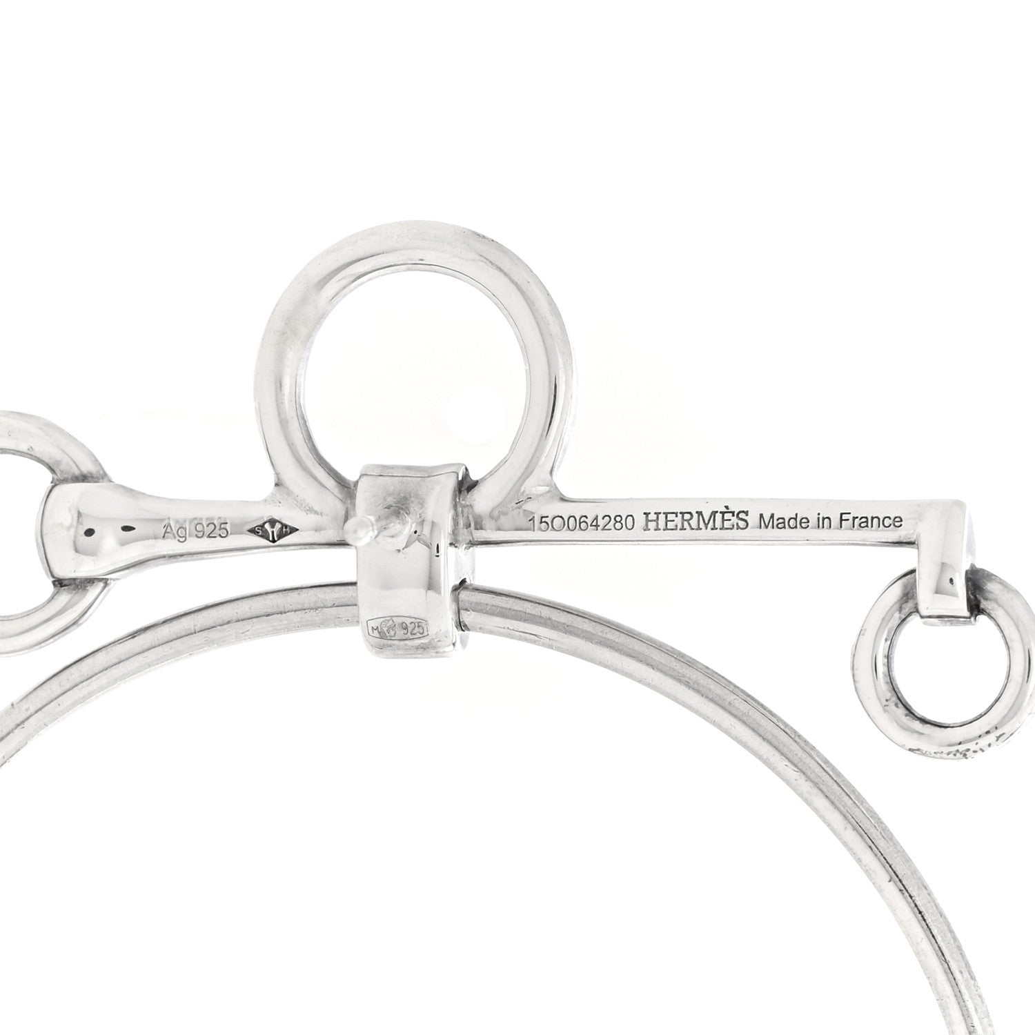 Hermes Sterling Silver Loop Earrings 4 of 4