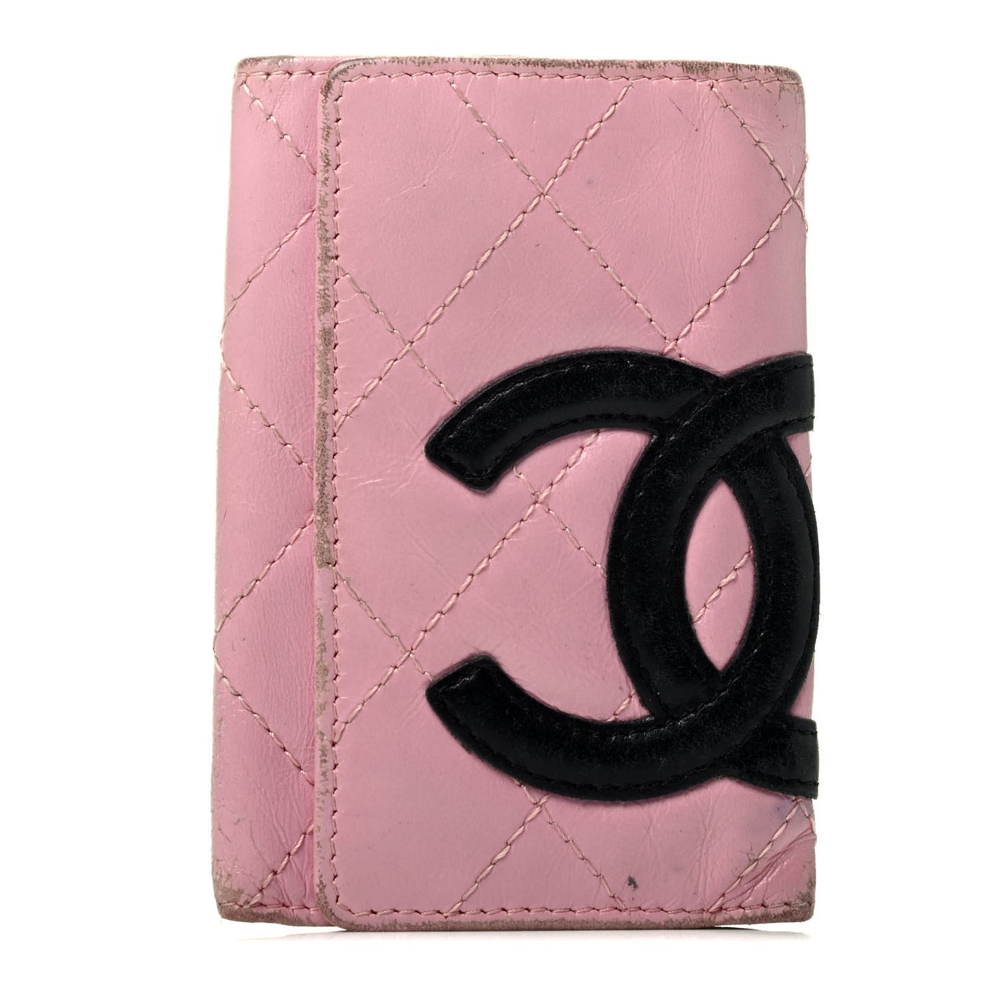 Calfskin Quilted Cambon 6 Key Holder Pink