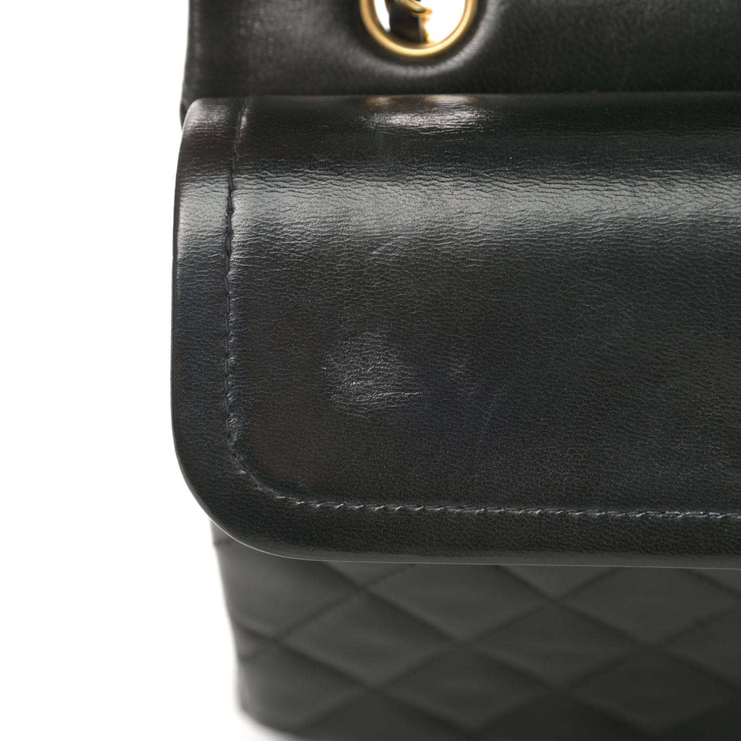 Lambskin Quilted Medium Double Flap Black
